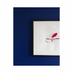 aquarelle abstraite brodée avec de la laine fushia