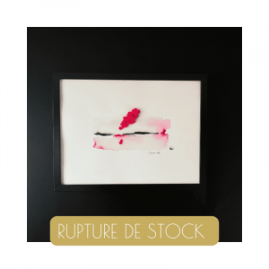 aquarelle abstraite brodée avec de la laine fushia
